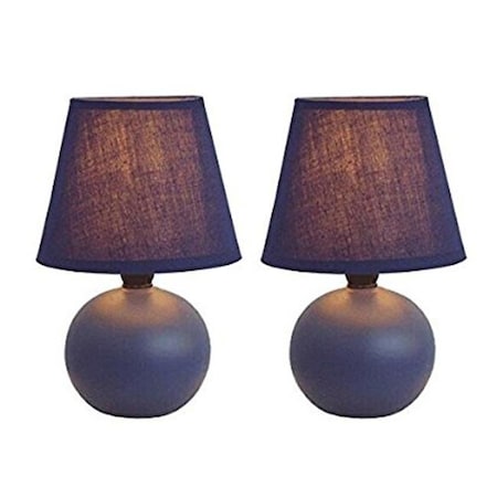 All The Rages Alltherages LT2008-BLU-2PK Ceramic Globe Table Lamp - Blue; Pack of 2 LT2008-BLU-2PK